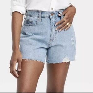 Universal Thread Womens Denim Boyfriend Shorts Raw Hem 100% Cotton NWT Size 10